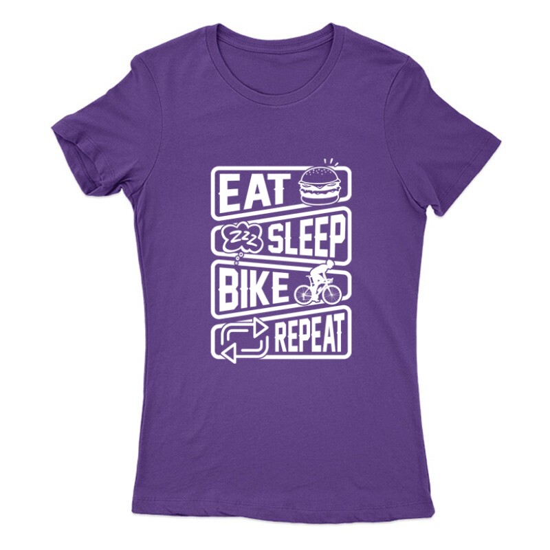 Eat sleep bike repeat Női Póló