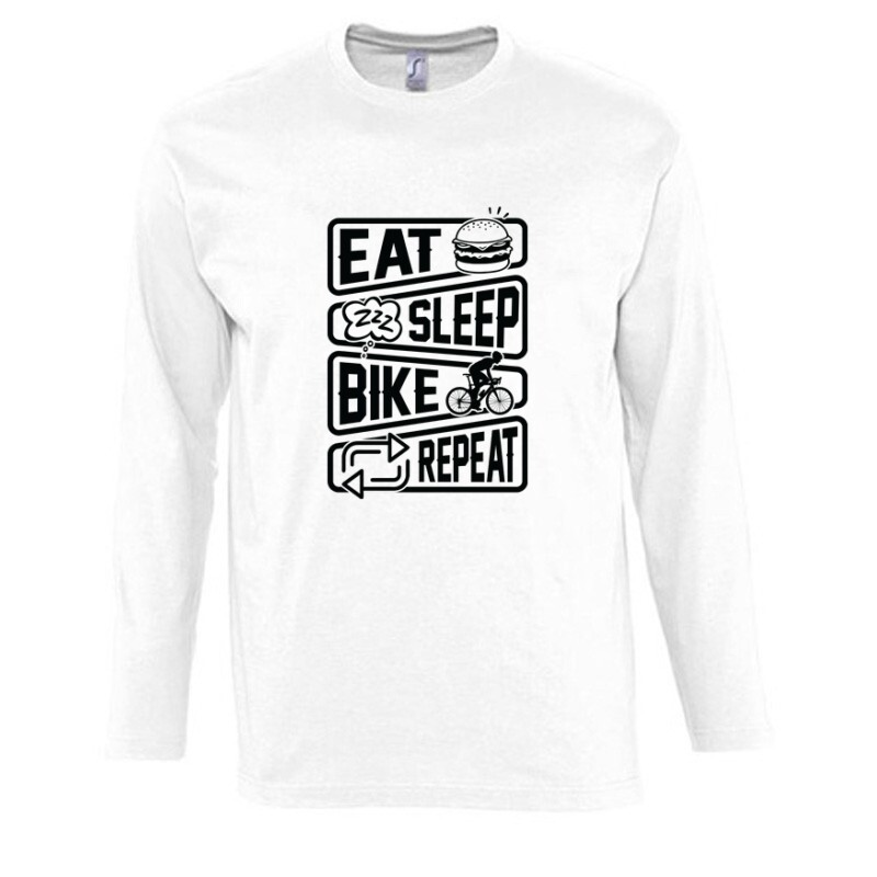 Eat sleep bike repeat Hosszú Ujjú Póló