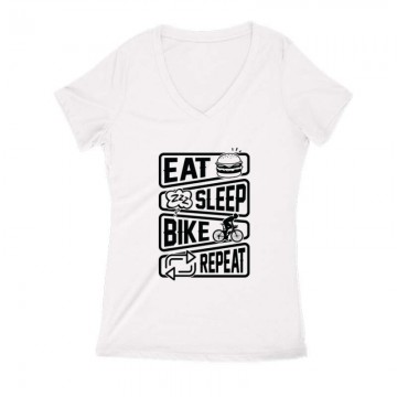 Eat sleep bike repeat Női V...