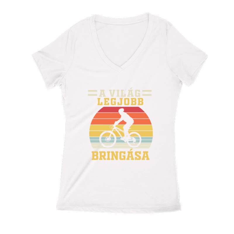A világ legjobb bringása Női V Kivágott póló