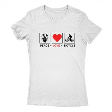 Peace love bicycle Női Póló