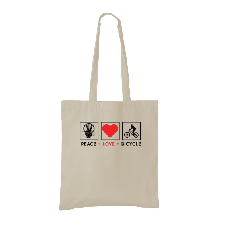 Peace love bicycle Bevásárló Táska