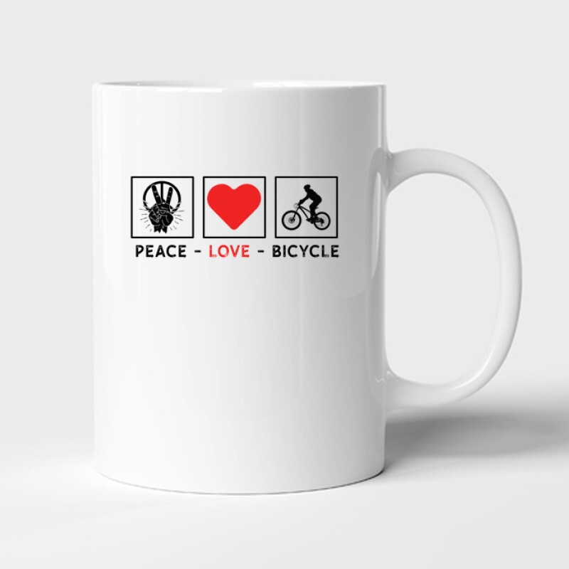 Peace love bicycle Bögre