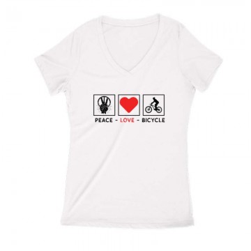 Peace love bicycle Női V...