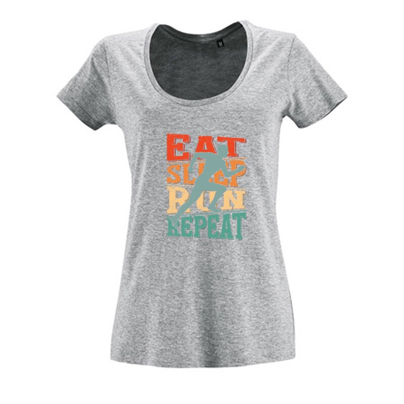 Eat sleep run repeat Női O Nyakú Póló