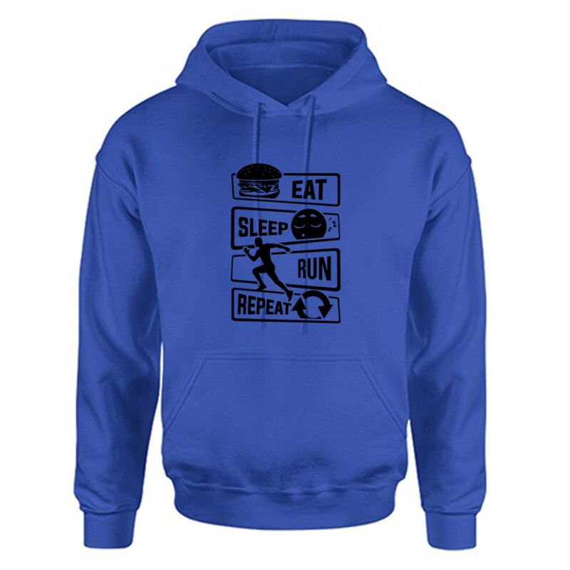 Eat sleep run repeat 2 Unisex Kapucnis Pulcsi