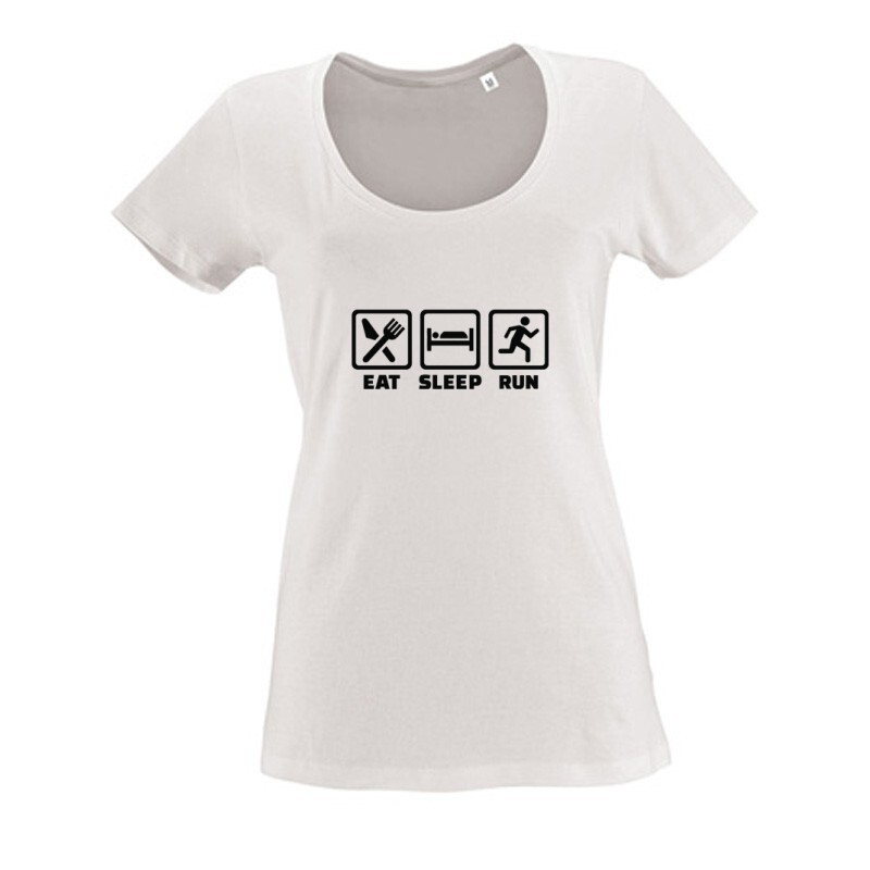 Eat sleep run repeat 3 Női O Nyakú Póló