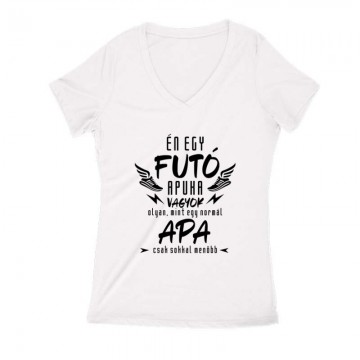 Futó apuka Női V Kivágott póló