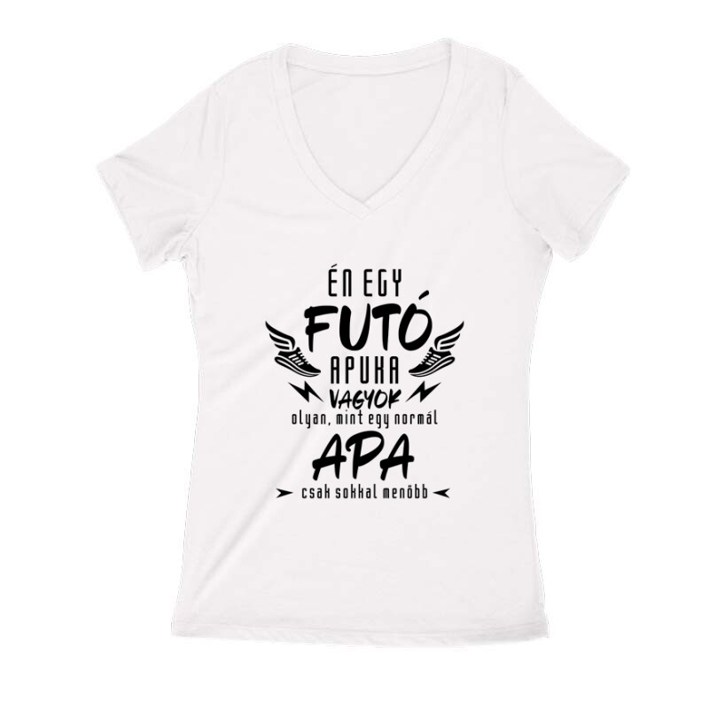 Futó apuka Női V Kivágott póló