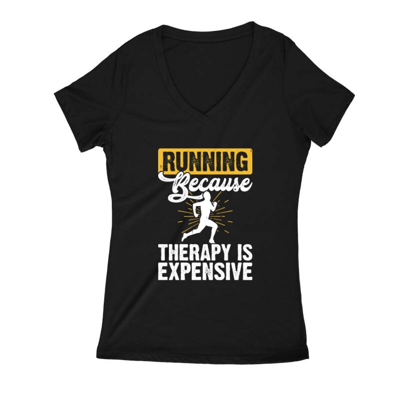 Running because Női V Kivágott póló