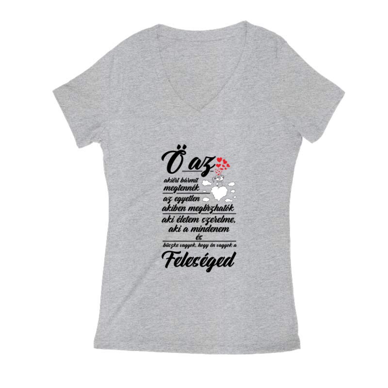 Ő az (feleség) Női V Kivágott póló