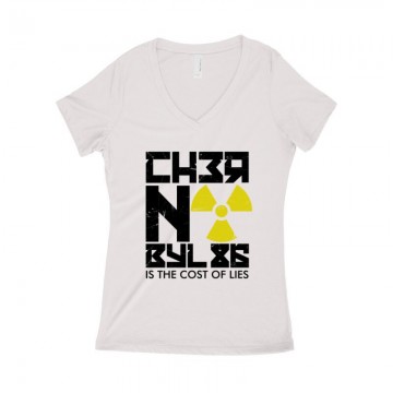 Csernobil Cirill Női póló V kivágott
