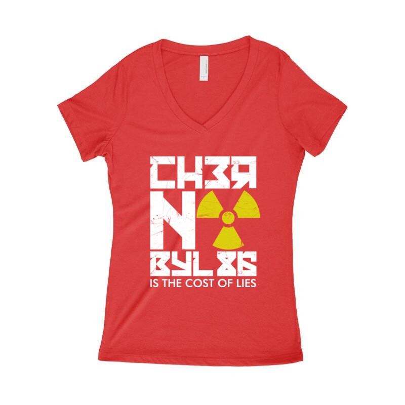 Csernobil Cirill Női póló V kivágott