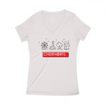Csernobil Pictogram Női póló V kivágott