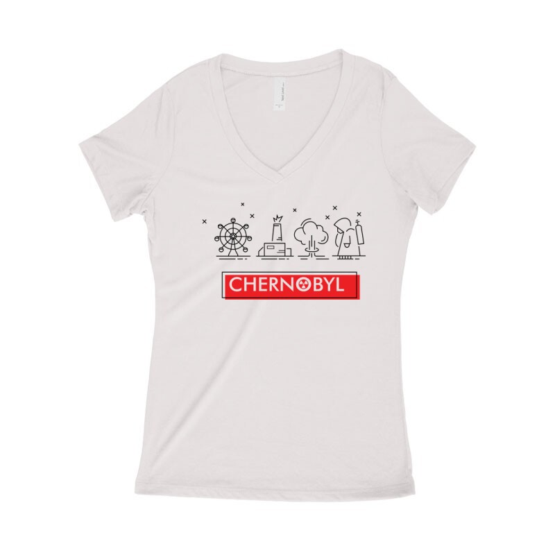 Csernobil Pictogram Női póló V kivágott