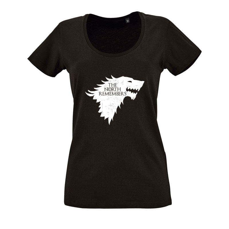 The North Remember(Wolf) O nyakú női póló