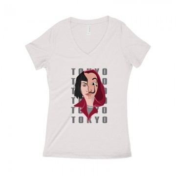 Tokyo Half Mask Női póló V kivágott