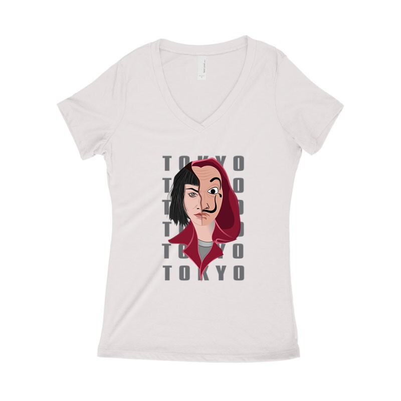 Tokyo Half Mask Női póló V kivágott