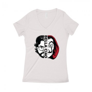 Bella Ciao Professor Női póló V kivágott