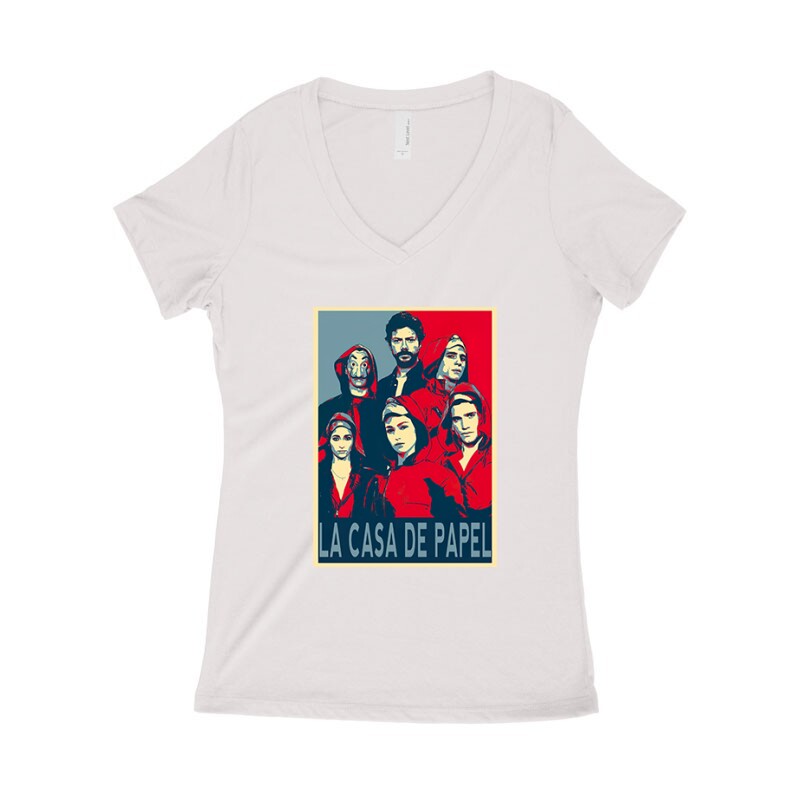 La Casa De Papel(red,blue) Női póló V kivágott