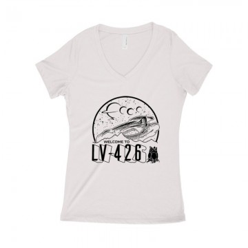 Welcome To LV426 Női póló V kivágott