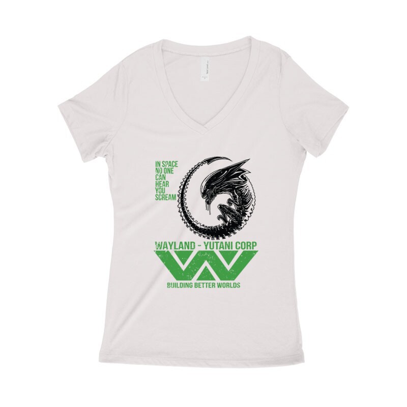 In Space Scream Női póló V kivágott