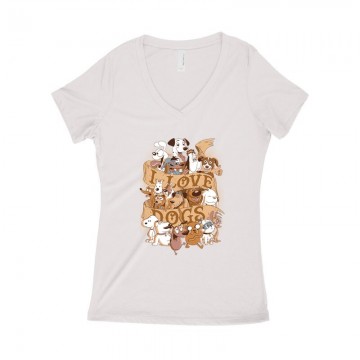 I Love Dogs Női póló V kivágott