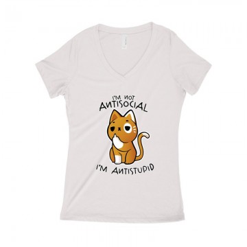 I'm Antistupid Női póló V kivágott