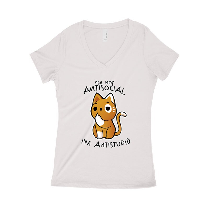 I'm Antistupid Női póló V kivágott