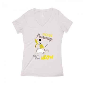 Freddie Purrcury Női póló V kivágott
