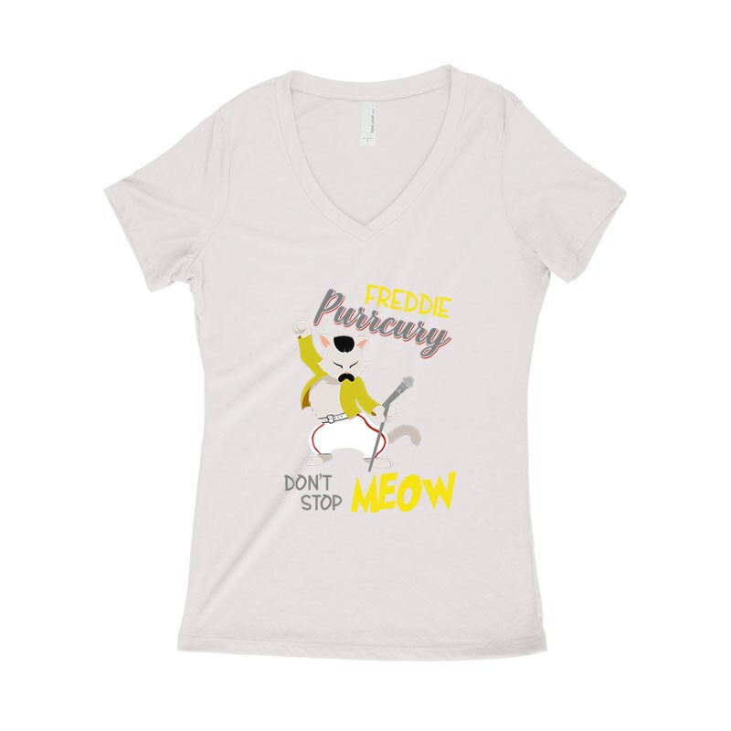 Freddie  Purrcury Női póló V kivágott