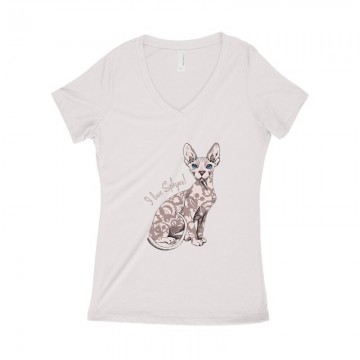 I Love Sphynx Női póló V kivágott