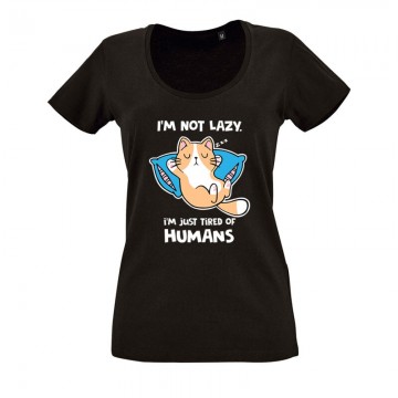 Tired of Humans O nyakú női póló
