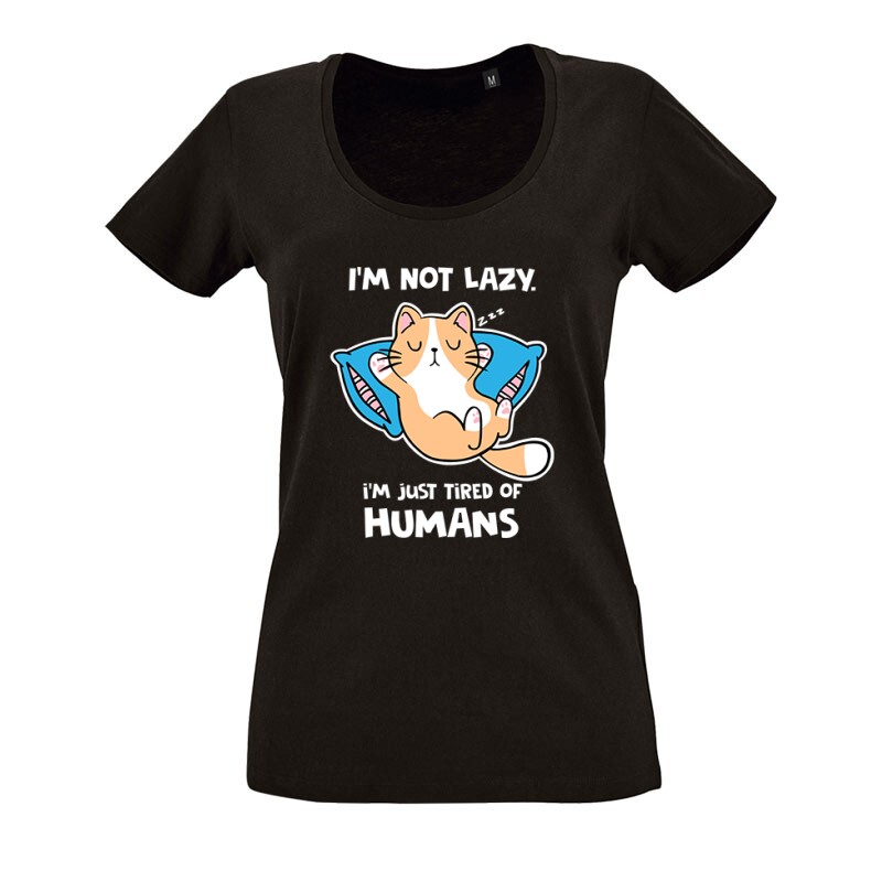 Tired of Humans O nyakú női póló