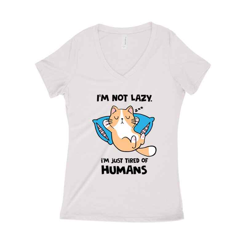 Tired of Humans Női póló V kivágott