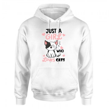 Just a Girl Who Love Cats Unisex pulóver