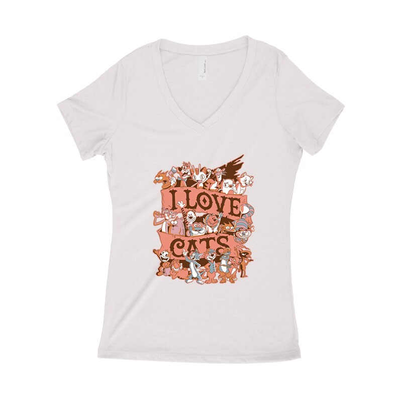 I Love Cats Női póló V kivágott