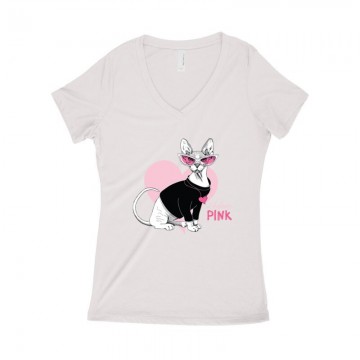 I Belive Pink Női póló V kivágott