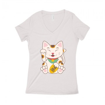 Chinese Cat Női póló V kivágott