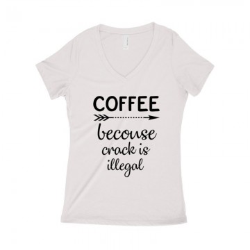 Coffee Becouse Női póló V kivágott