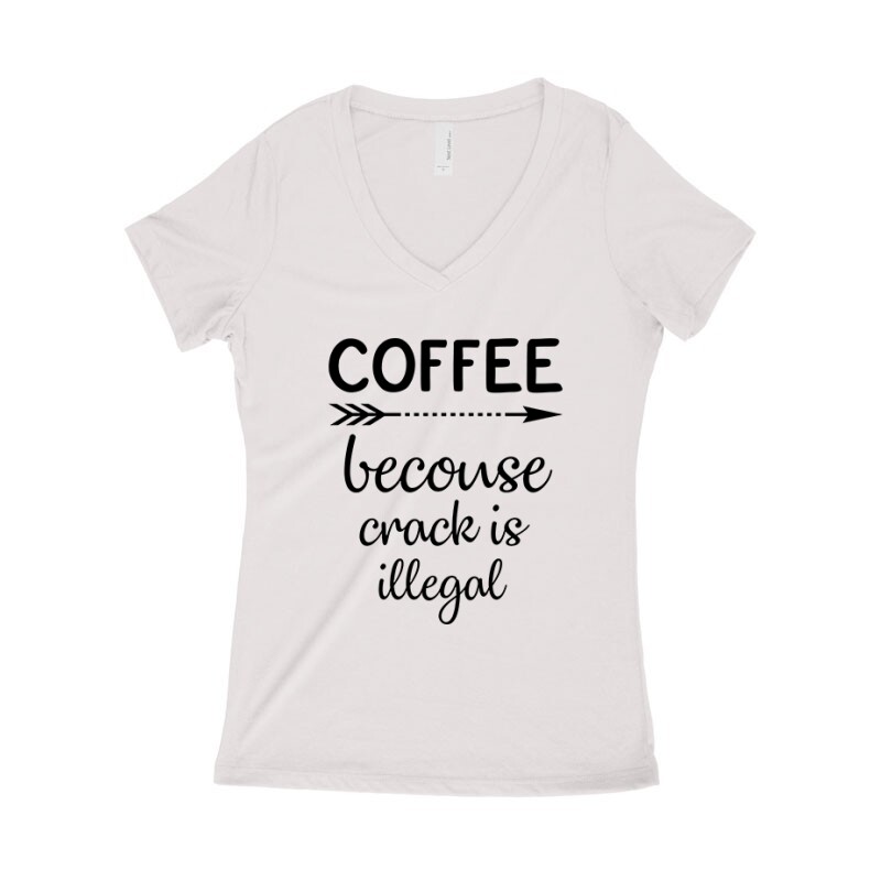 Coffee Becouse Női póló V kivágott