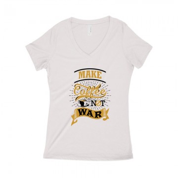 Make Coffee Not War Női póló V kivágott