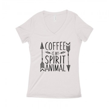 Coffee is My Spirit Női póló V kivágott