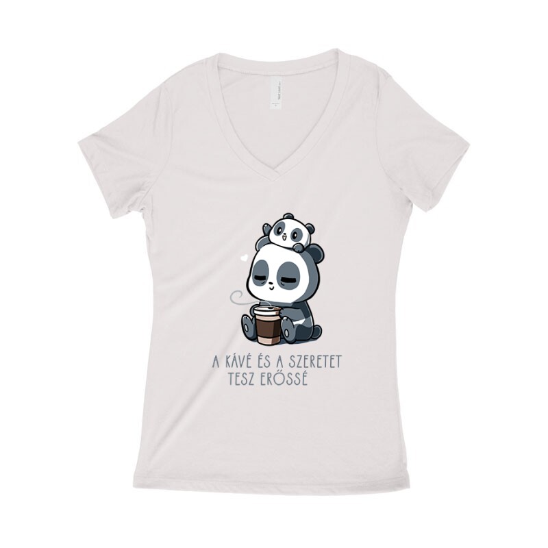 Kávé és Szeretet Női póló V kivágott