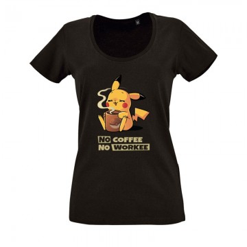 No coffee No Workie O nyakú női póló