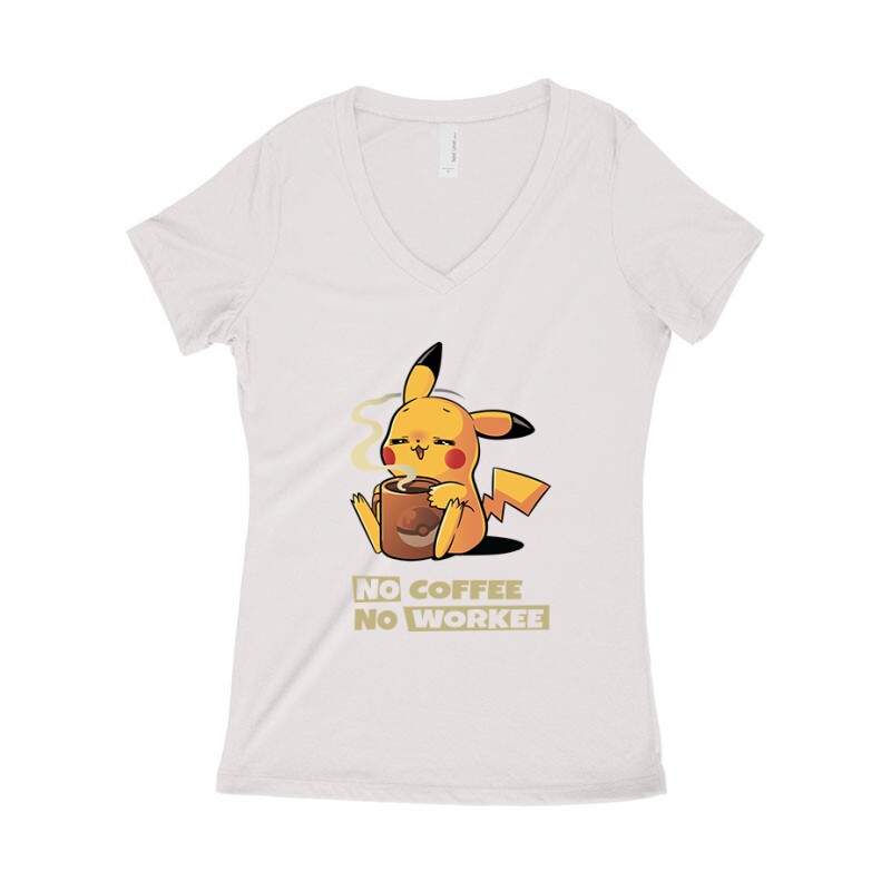 No coffee No Workie Női póló V kivágott