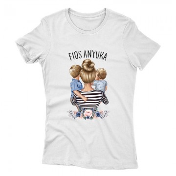 Fiús Anyuka (Gyerekekkel) Női póló