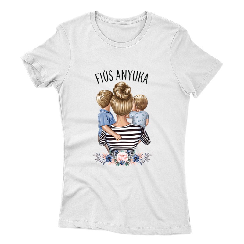 Fiús Anyuka (Gyerekekkel) Női póló