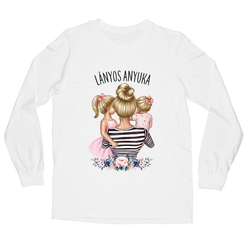 Lányos Anyuka (Gyerekekkel) Hosszú ujjú póló