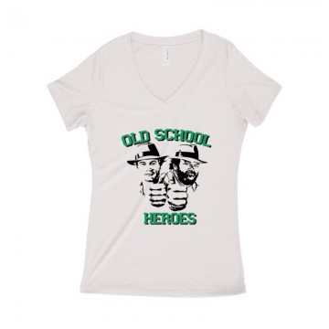 Old School Heroes Női póló V kivágott